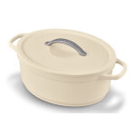 Cocotte ovale plume en fonte d'aluminium 31cm