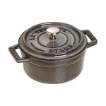 Cocotte ronde en fonte staub graphite format mini Cocotte ronde en fonte staub graphite format mini