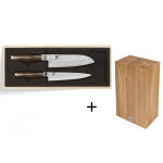 Coffret 2 couteaux japonais kai et 1 bloc de couteaux