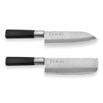 Coffret 2 couteaux nakiri santoku nagekomi