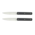 Coffret 2 couteaux de table manche pom noir lame inox 10cm perceval
