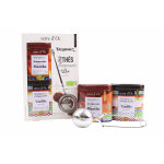 Coffret de 2 th�s bio rooibos et menthe + cuill�re filtre � th� terre d'oc