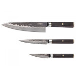 Coffret 3 couteaux de cuisine fukito Ébène damas vg10 Coffret 3 couteaux de cuisine fukito Ébène damas vg10