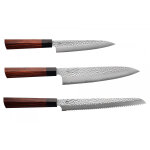 Coffret de 3 couteaux de cuisine japonais kanetsugu heptagon uto