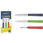 Coffret de 3 couteaux et �plucheur essentiels opinel color�s