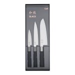 Coffret 3 couteaux kai wasabi black : universel 10cm et 15cm et santoku 16, 5cm