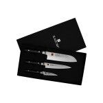 Coffret de 3 couteaux kasumi de la gamme standard avec lames damass�es