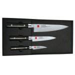Coffret de 3 couteaux kasumi de la gamme standard avec lames damass�es