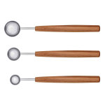 Coffret de 3 cuillres doseuses triangle sense en inox 18 / 10 et bois de prunier