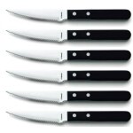 Coffret de 6 couteaux collection pizza amefa en inox et en abs coloris noir