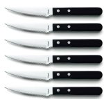 Coffret de 6 couteaux collection pizza amefa en inox et en abs coloris noir