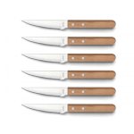 Coffret de 6 couteaux en inox et bois de pakka collection pizza bois amefa