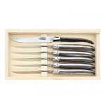 Coffret 6 couteaux laguiole arbalète g. david 21cm manche façon corne Coffret 6 couteaux laguiole arbalète g. david 21cm manche façon corne