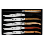 Coffret 6 couteaux laguiole g. david, 23 cm inox, manche bois, mitre inox Coffret 6 couteaux laguiole g. david, 23 cm inox, manche bois, mitre inox