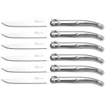 Coffret 6 couteaux de table laguiole les argentés tout inox Coffret 6 couteaux de table laguiole les argentés tout inox