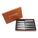 Coffret 6 couteaux de table laguiole en aubrac monobloc inox brillant