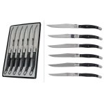 Coffret 6 couteaux de table laguiole postiche gris