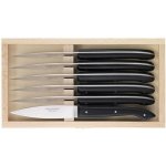 Coffret c. dozorme 6 couteaux  steak inox manches noirs