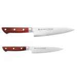Coffret de couteaux japonais satake cutlery brown pakka chef et office