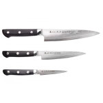 Coffret de couteaux japonais satake cutlery damas chef + universel + office