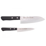 Coffret de couteaux japonais satake cutlery nashiji santoku + office