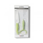 Coffret couteau d'office 11 cm + eplucheur céramique horizontal vert - kyocera Coffret couteau d'office 11 cm + eplucheur céramique horizontal vert - kyocera