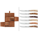 Coffret ikon de 6 couteaux  steak forgs + pochette en cuir wsthof