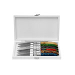 Coffret laguiole bougna 6 couteaux de table colors en bois