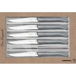 Coffret lou laguiole 6 couteaux  steak inox manches gris