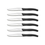 Coffret lou laguiole 6 couteaux  steak inox manches noirs