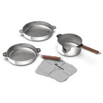Coffret trio po�les + casserole en inox