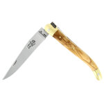 Couteau artisanal pliant en olivier 11cm forge de laguiole