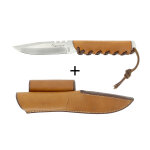 Couteau modèle baby wild bwi0101 wildsteer manche cuir gold + étui en cuir Couteau modèle baby wild bwi0101 wildsteer manche cuir gold + étui en cuir