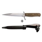 Couteau bker trench knife lame en acier carbone 14, 4cm