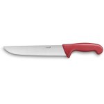 Couteau de boucher trancheur dglon profil pro - lame 25cm manche rouge