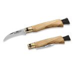 Couteau  champignons old bear lame 8cm damas manche en bois d'olivier huil