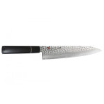 Couteau mod�le chef 21cm kasumi kuro avec damas et martelage