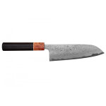 Couteau japonais mod�le santoku damas lamin� 16, 5cm toshihiro wakui
