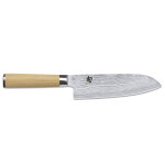 Couteau kai shun classic white mod�le santoku 18cm lame damass�e