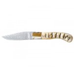 Couteau laguiole gilles, lame damas inox, manche 13 cm corne de blier