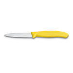Couteau mod�le office dentel� jaune 8cm victorinox swissclassic