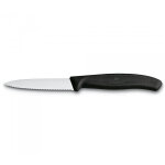Couteau mod�le office dentel� noir 8cm victorinox swissclassic