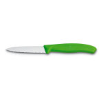 Couteau mod�le office dentel� vert 8cm victorinox swissclassic