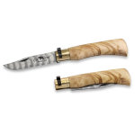 Couteau old bear (m) lame 8cm damas manche en bois d'olivier huil