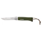 Couteau opinel baroudeur manche kaki avec cordon