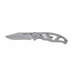 Couteau pliant gerber paraframe semi - dent manche squelette en acier gris