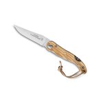 Couteau pliant manche olivier claude dozorme modle laguiole avec tire - bouchon