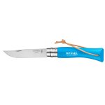 Couteau pliant opinel baroudeur n07 bleu cyan