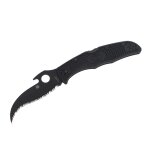 Couteau pliant spyderco modèle matriarch 2 wave à lame noir mat Couteau pliant spyderco modèle matriarch 2 wave à lame noir mat