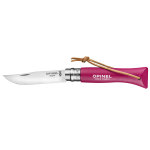 Couteau qui se plie opinel n6 baroudeur coloris framboise